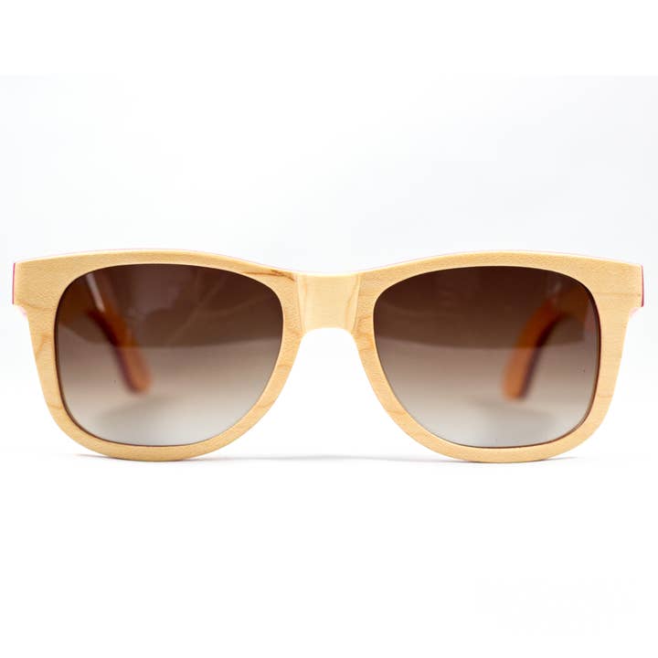 Wholesale Recycled Skatedeck Sunglasses - Kickflip Natural