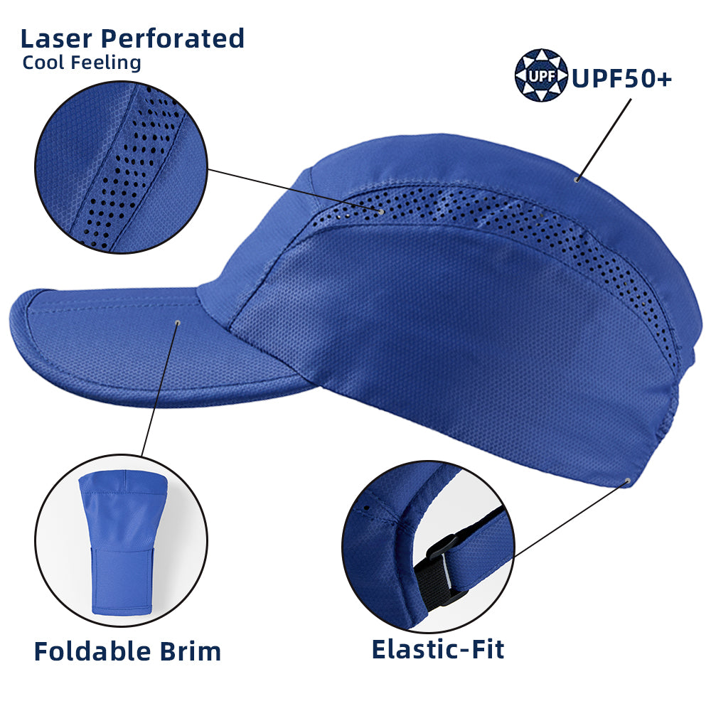 Blank Perforated Foldable Lightweight Running Cap Wholesale UPF 50+ 5067