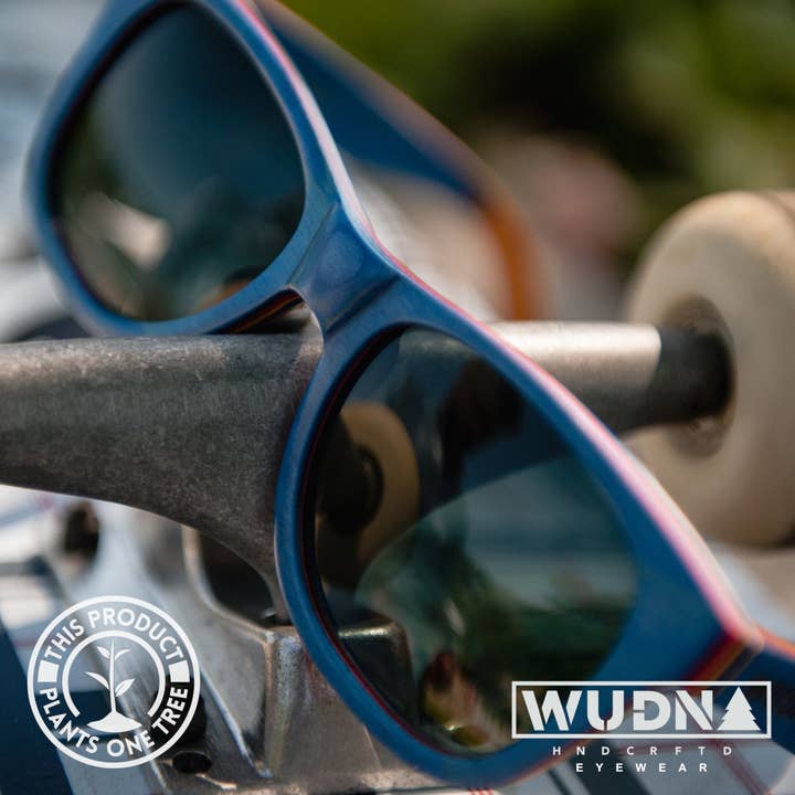 Wholesale Recycled Skatedeck Sunglasses - Escalator Blue