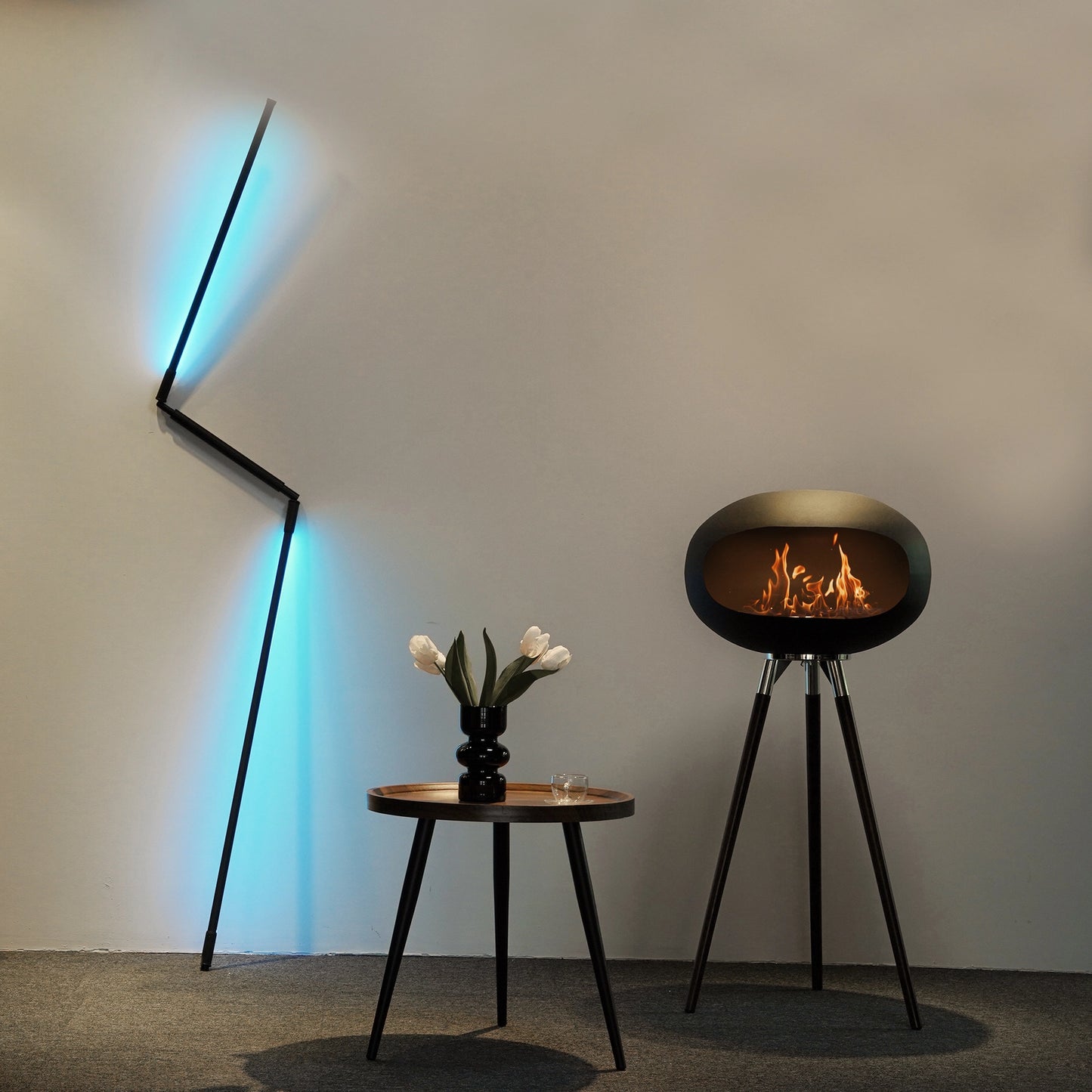Indoor Tripod Floor Standing Fireplace