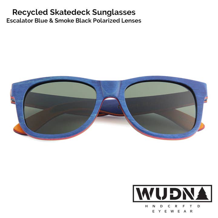 Wholesale Recycled Skatedeck Sunglasses - Escalator Blue