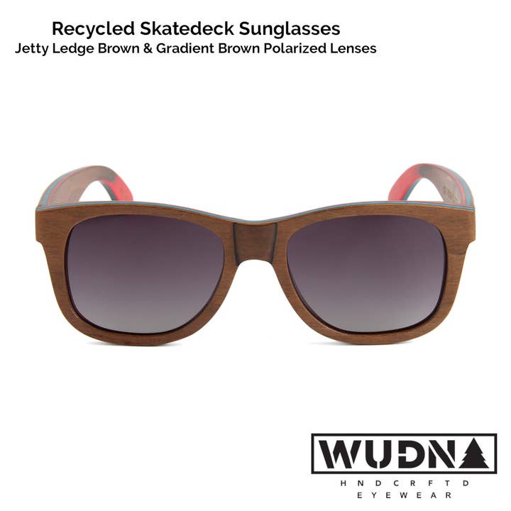 Wholesale Recycled Skatedeck Sunglasses - Jetty Ledge Brown