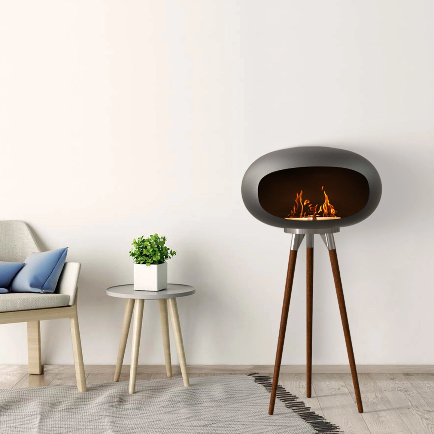 Indoor Tripod Floor Standing Fireplace