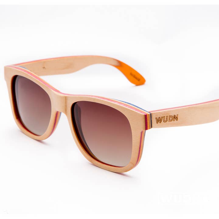 Wholesale Recycled Skatedeck Sunglasses - Kickflip Natural