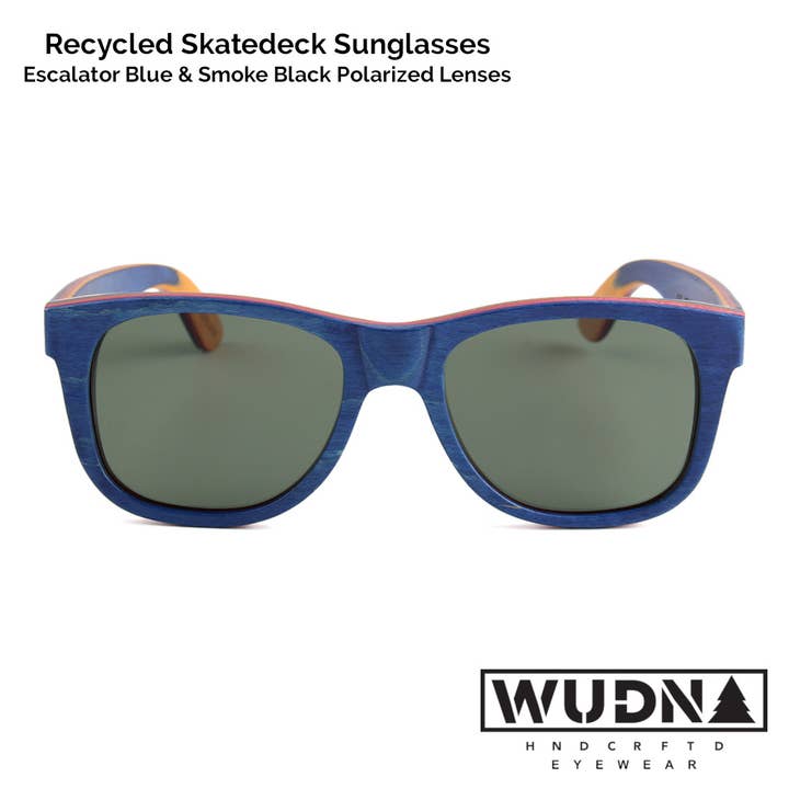 Wholesale Recycled Skatedeck Sunglasses - Escalator Blue