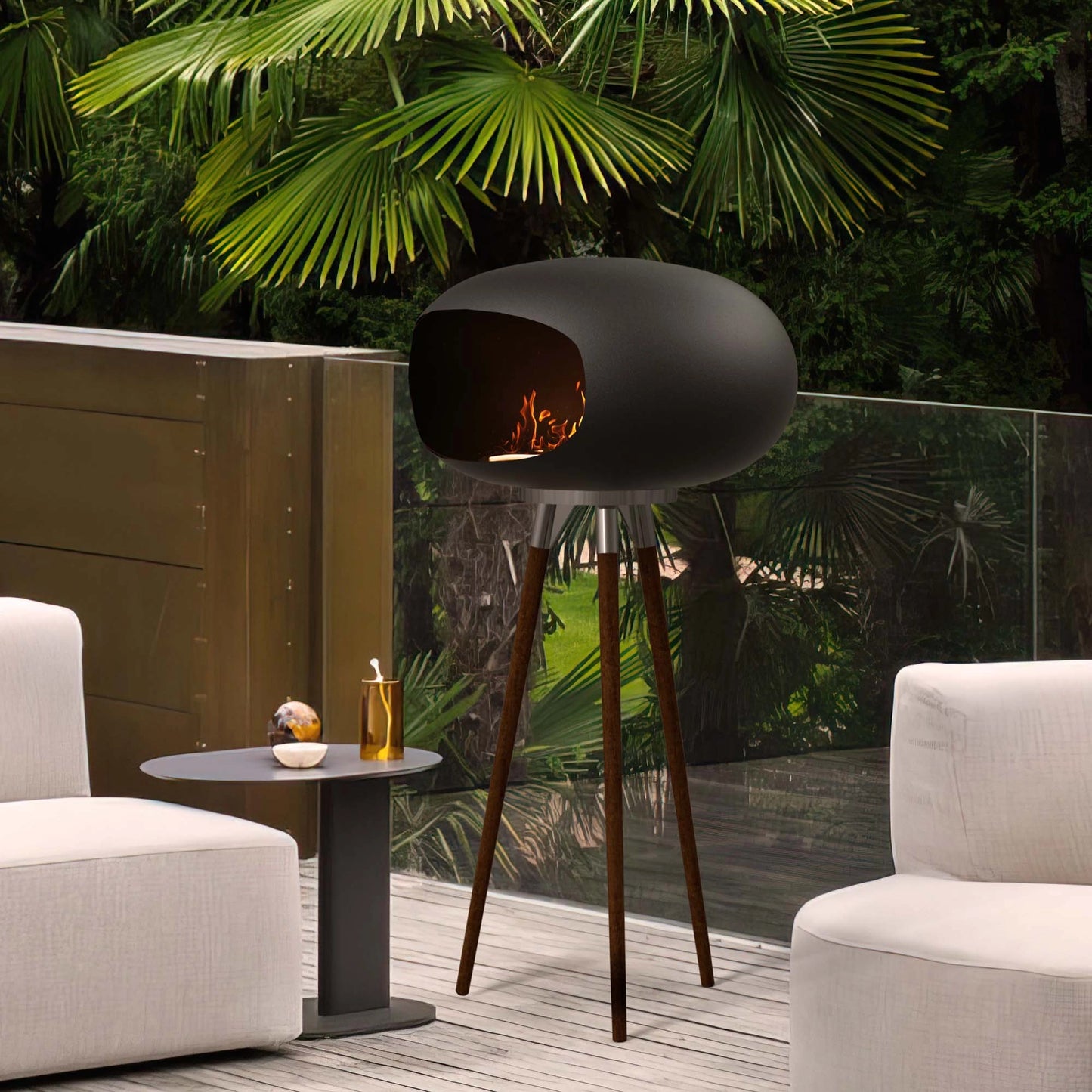 Indoor Tripod Floor Standing Fireplace