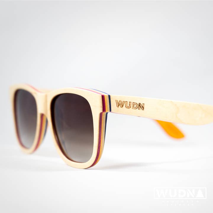 Wholesale Recycled Skatedeck Sunglasses - Kickflip Natural