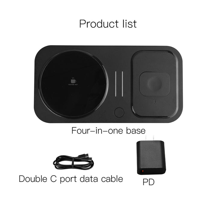 4 in 1 Wireless Charger 55 Degree Health Water Tea Hot Drink Mug Warmer Smart Temperature Control Coffee Heater Cup Warmer