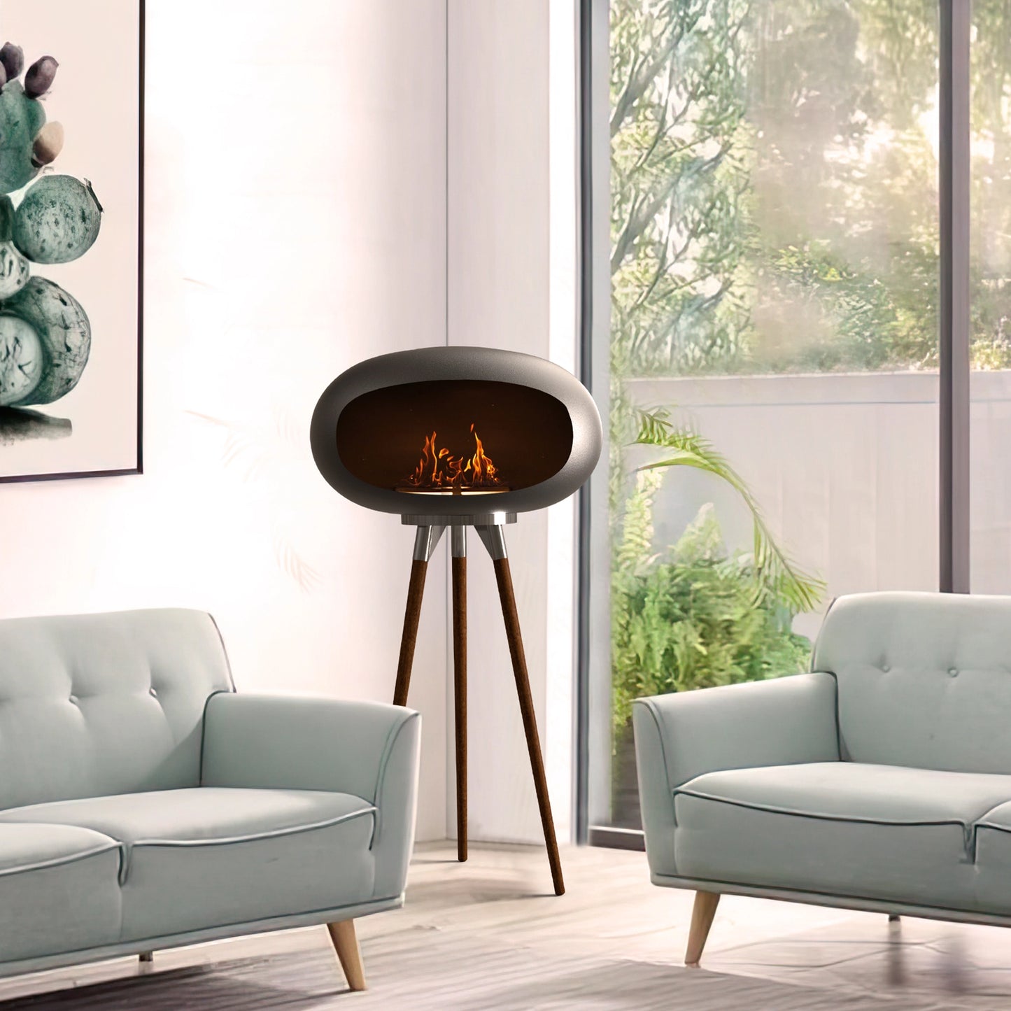Indoor Tripod Floor Standing Fireplace