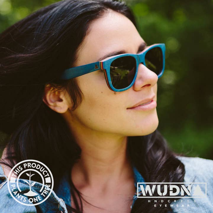 Wholesale Recycled Skatedeck Sunglasses - Escalator Blue