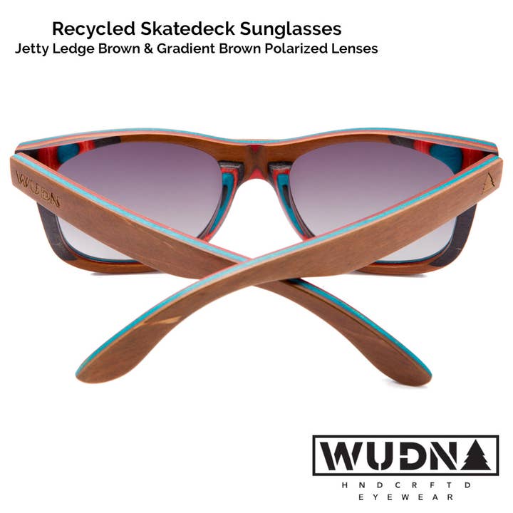 Wholesale Recycled Skatedeck Sunglasses - Jetty Ledge Brown