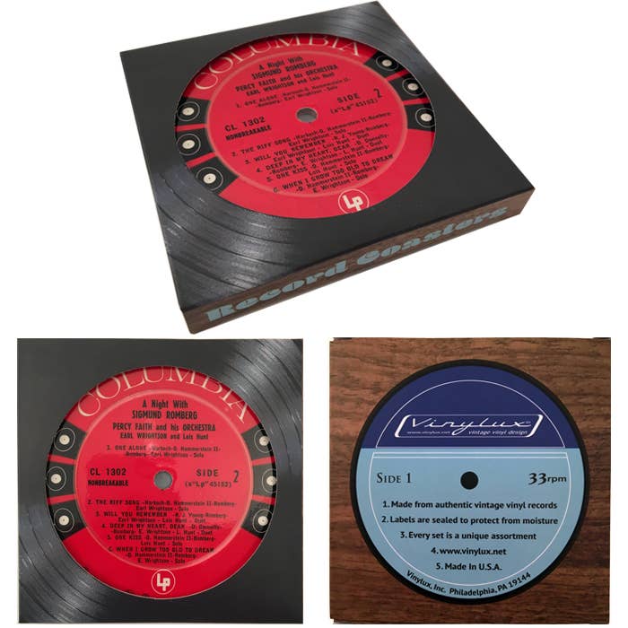 Wholesale Vinyl Record Label Coasters (Set of 6)