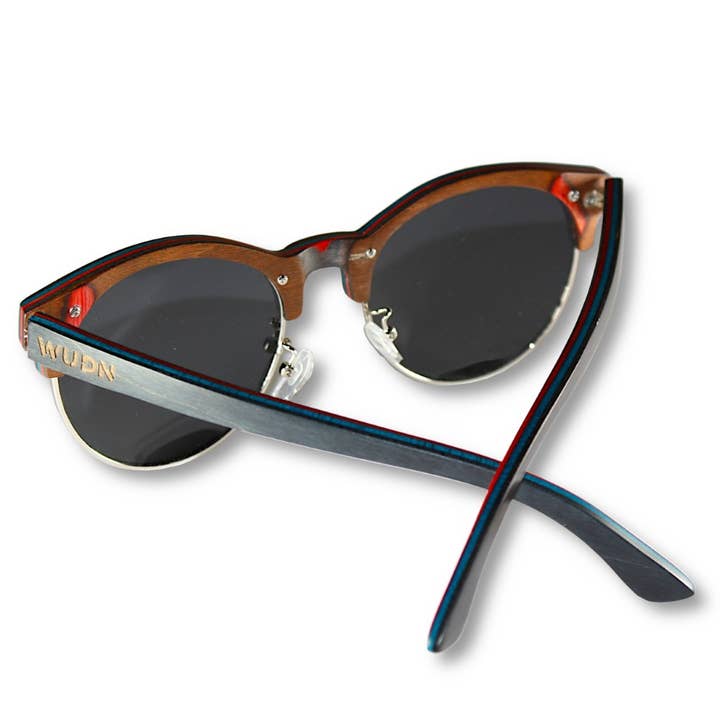 Wholesale Recycled Skatedeck 1/2 Wood, Handrail Sunglasses (2 Models)