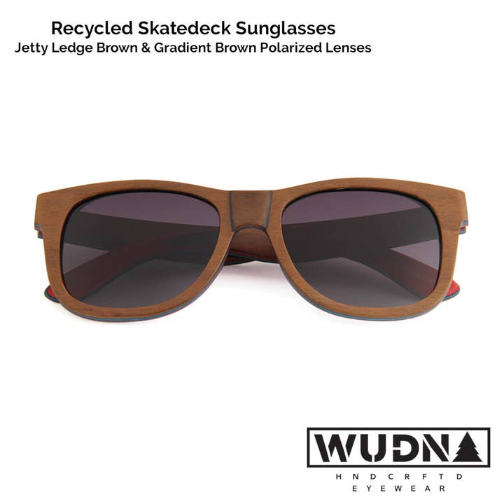 Wholesale Recycled Skatedeck Sunglasses - Jetty Ledge Brown