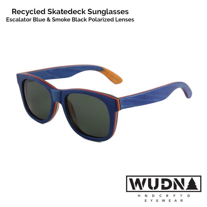 Wholesale Recycled Skatedeck Sunglasses - Escalator Blue