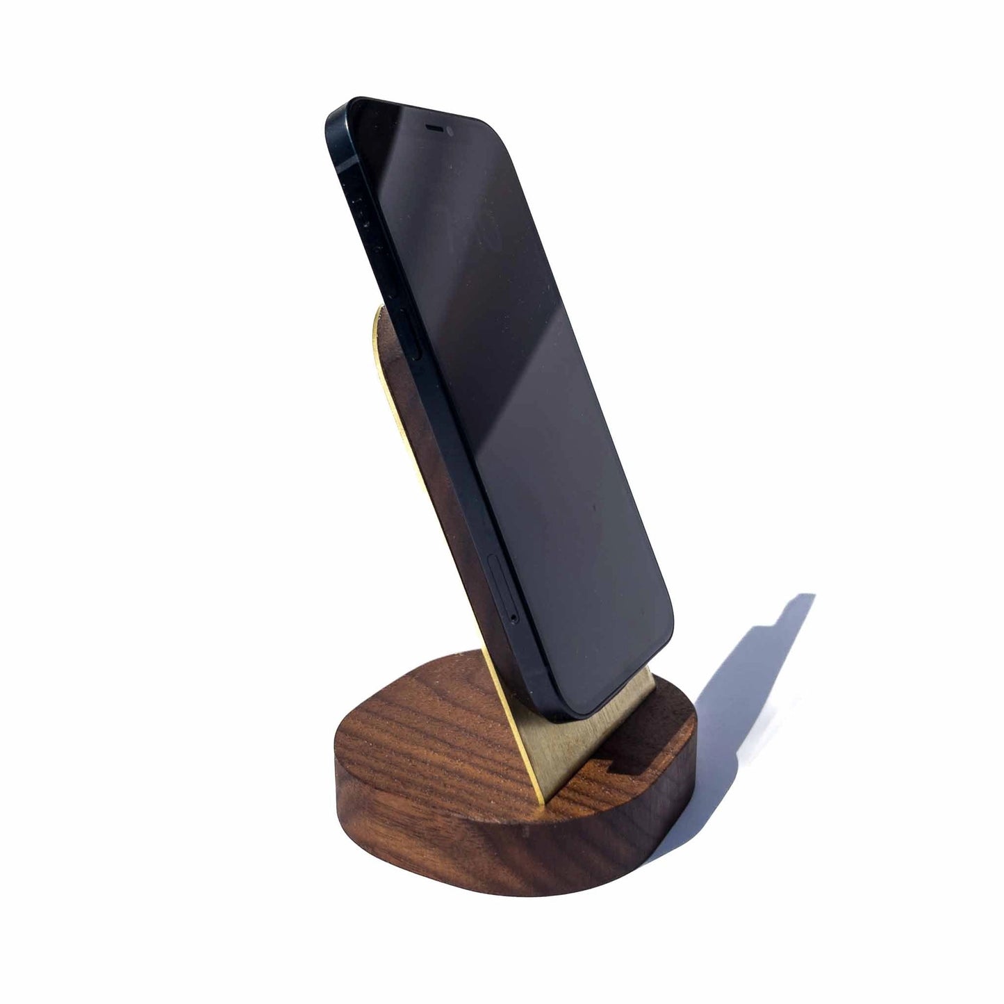 Mag Charging Stand - Walnut/Brass with Weighted Base