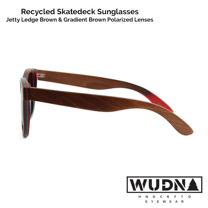 Wholesale Recycled Skatedeck Sunglasses - Jetty Ledge Brown