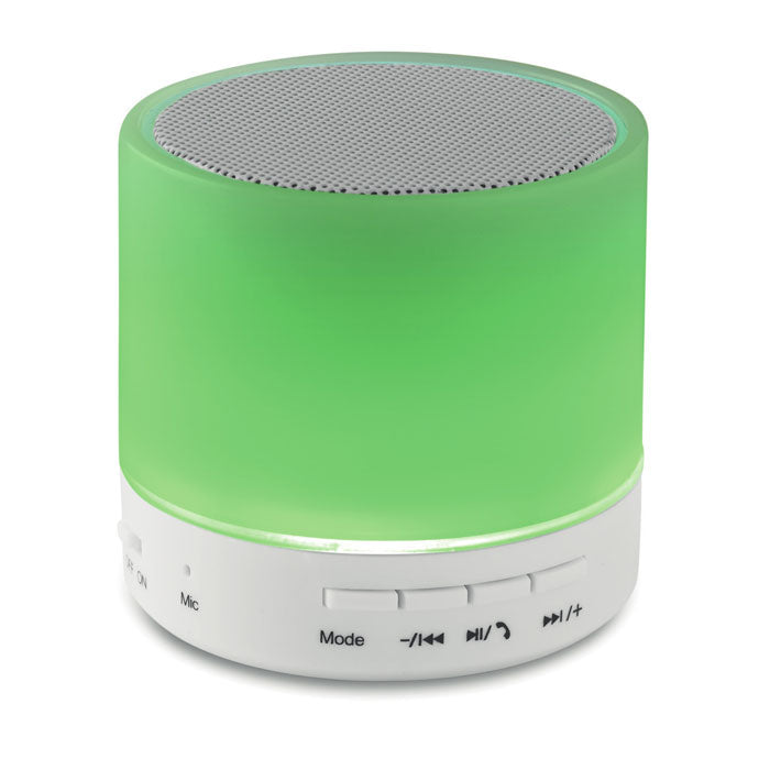 ROUND WHITE - Round wireless speaker LED