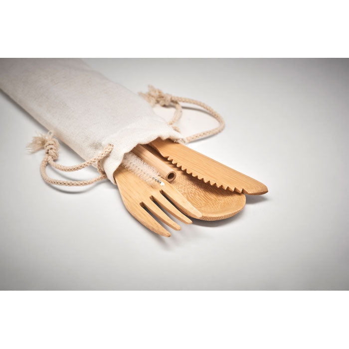 SETSTRAW - Bamboo cutlery with straw