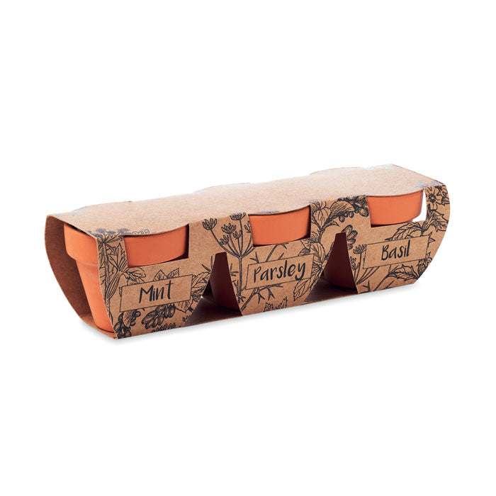 FLOWERPOT - Terracotta 3 herb pot set