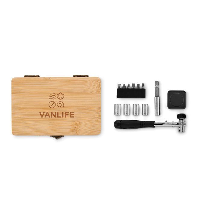 FUROBAM - 13 piece tool set, bamboo case