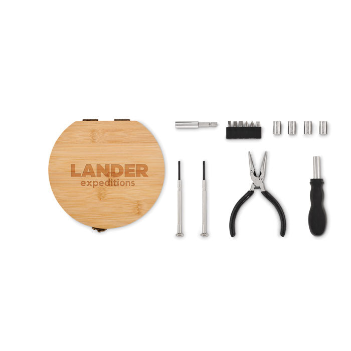 BARTLETT - 15 piece tool set bamboo case