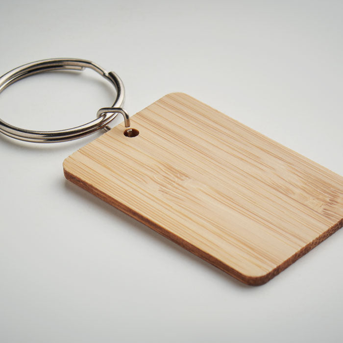 ANGLEBOO - Rectangular bamboo key ring