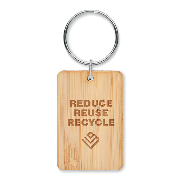 ANGLEBOO - Rectangular bamboo key ring