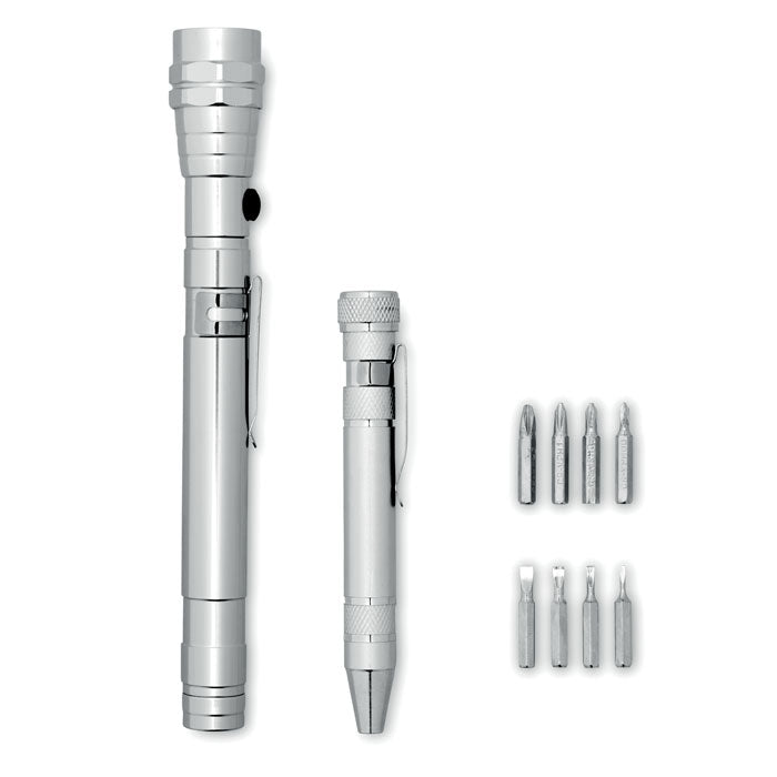 STRECH-FLASHLIGHT SET - Aluminium multi tool