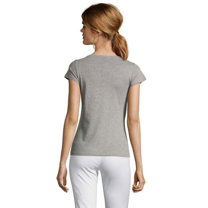 MOON - Women's V-Neck Cotton T-Shirt