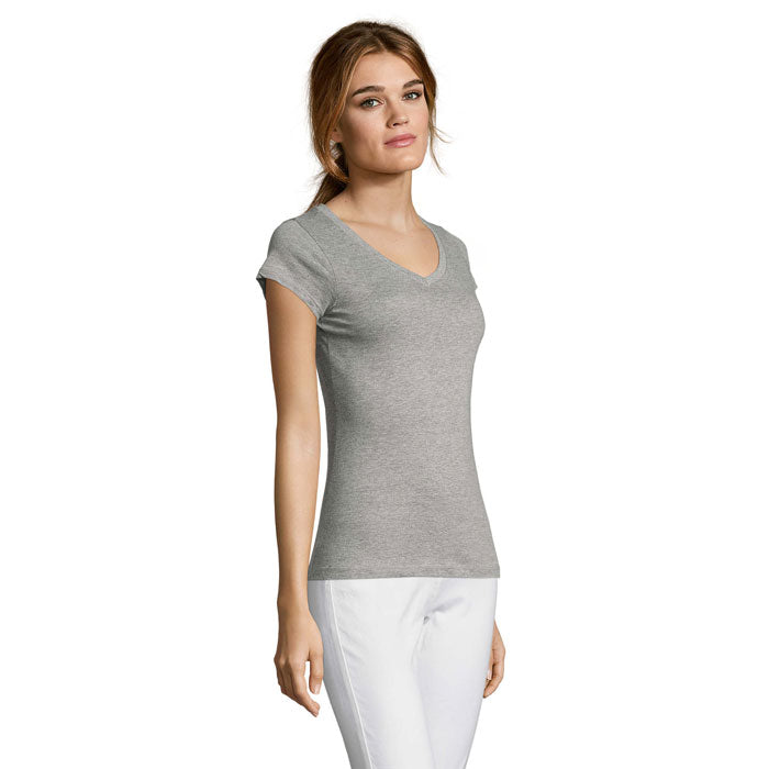 MOON - Women's V-Neck Cotton T-Shirt