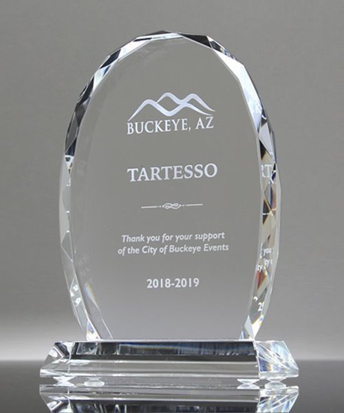 Skyline Oval Crystal Award
