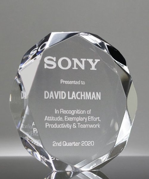 Clear Acrylic Octagon Award