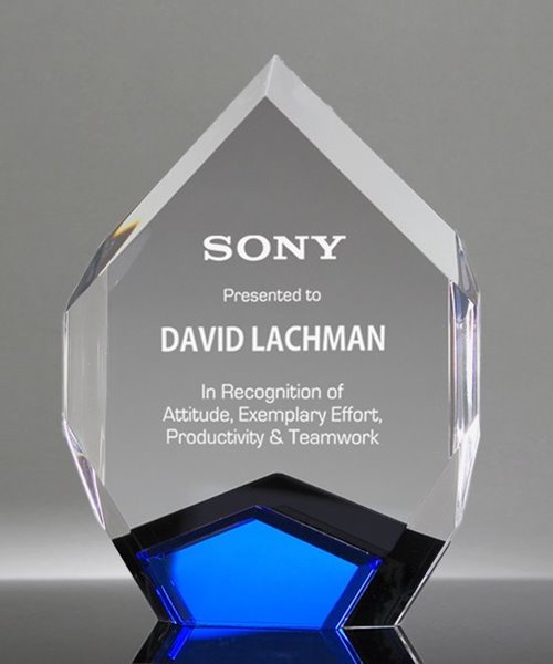 Ambient Blue Acrylic Diamond Trophy