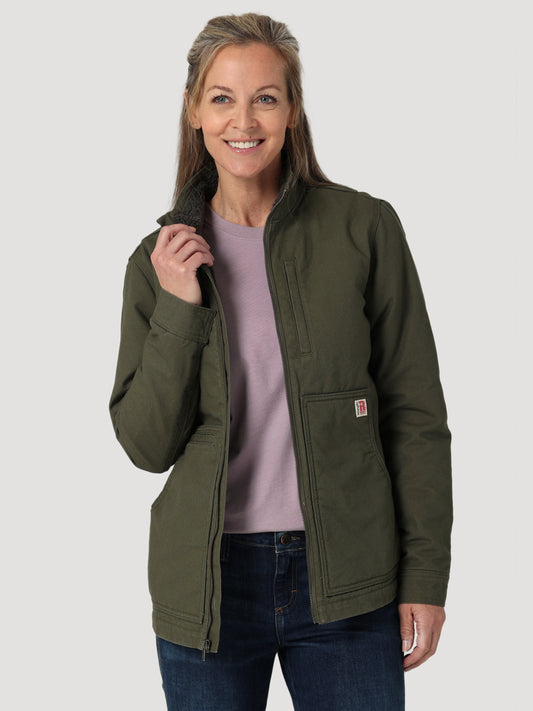 Wrangler 112318476 Riggs Workwear® Womens Sherpa Lined Canvas Jacket