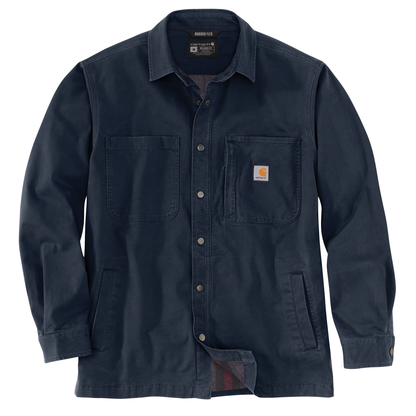 Carhartt 105532 Mens Rugged Flex® Relaxed Fit Canvas Fleece-Lined Snap-Front Shirt Jac
