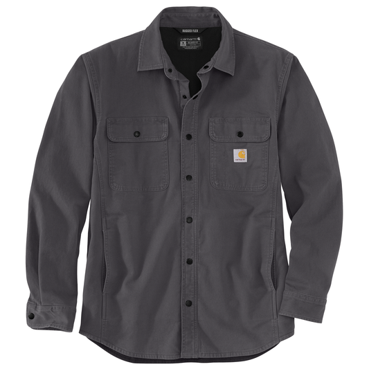 Carhartt 105419 Mens Rugged Flex Relaxed Fit Canvas Fleece-Lined Shirt Jac