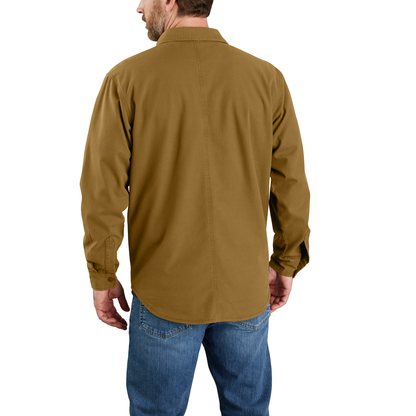 Carhartt 105419 Mens Rugged Flex Relaxed Fit Canvas Fleece-Lined Shirt Jac