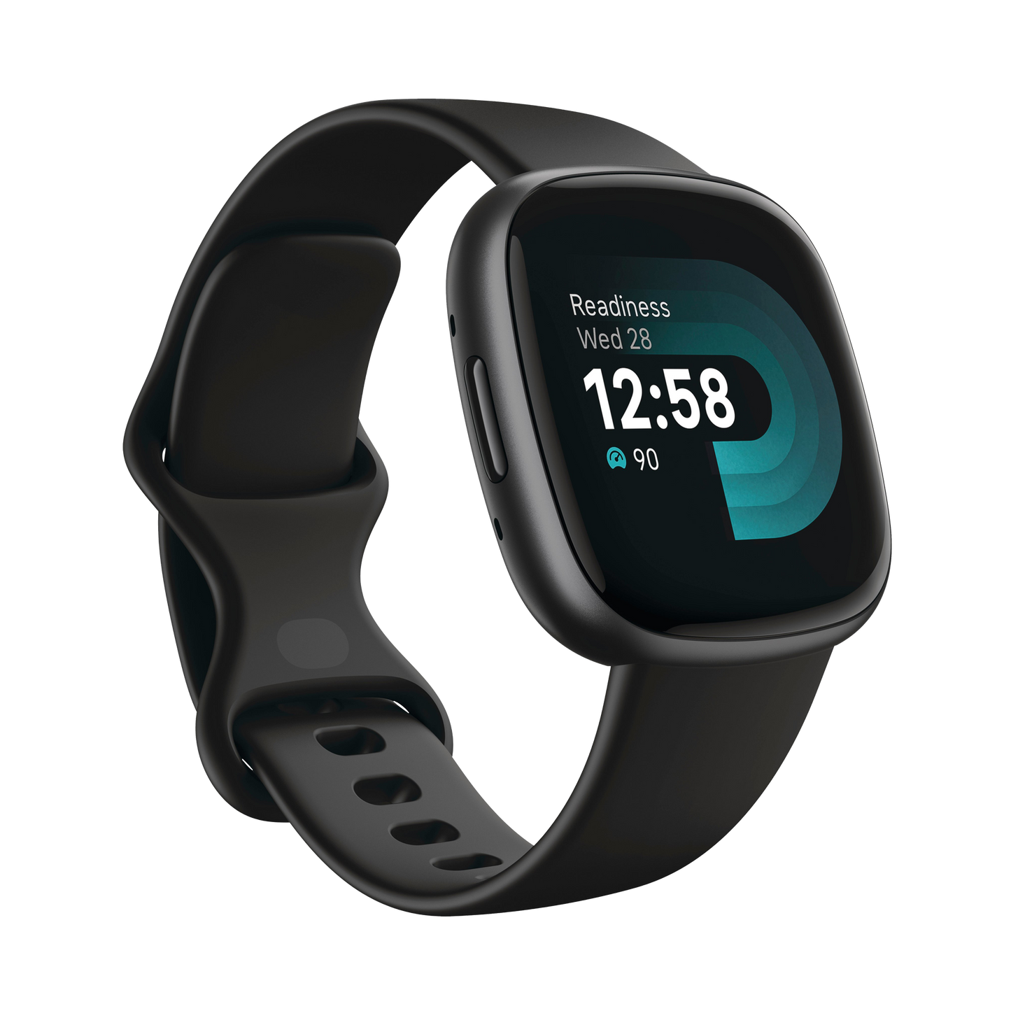 Fitbit Versa 4 Smartwatch - Waterfall Blue/Platinum Aluminum