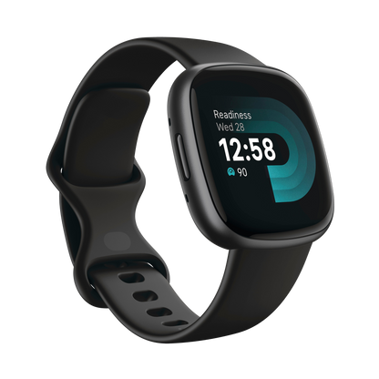 Fitbit Versa 4 Smartwatch - Waterfall Blue/Platinum Aluminum