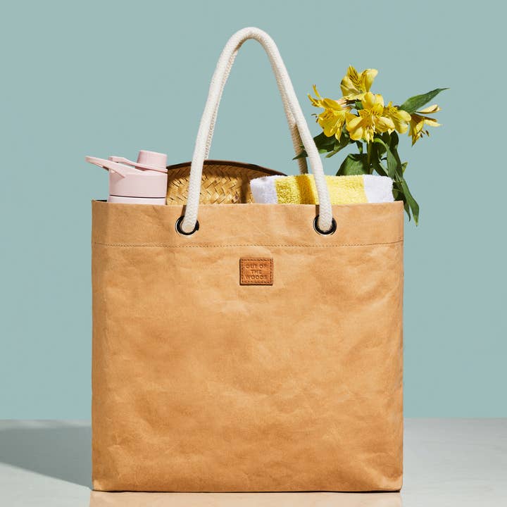 Pure Cord Shopper, Reusable Vegan Leather Tote Bag