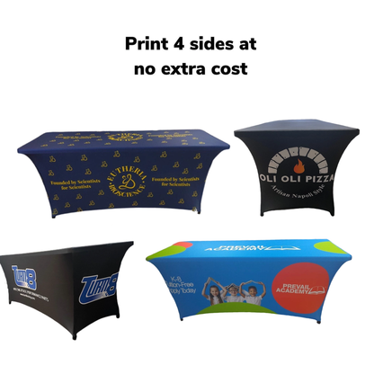 Custom Stretch Spandex Tablecloth with Logo For Events