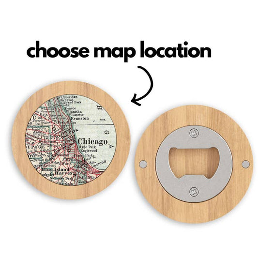 Wholesale Custom Map Magnetic Bottle Opener Magnet Choose Any Town