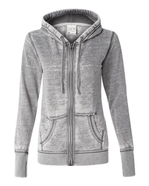 J. America - Women's Zen Fleece Full-Zip Hooded Sweatshirt