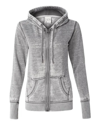 J. America - Women's Zen Fleece Full-Zip Hooded Sweatshirt