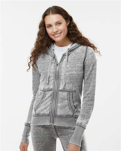 J. America - Women's Zen Fleece Full-Zip Hooded Sweatshirt