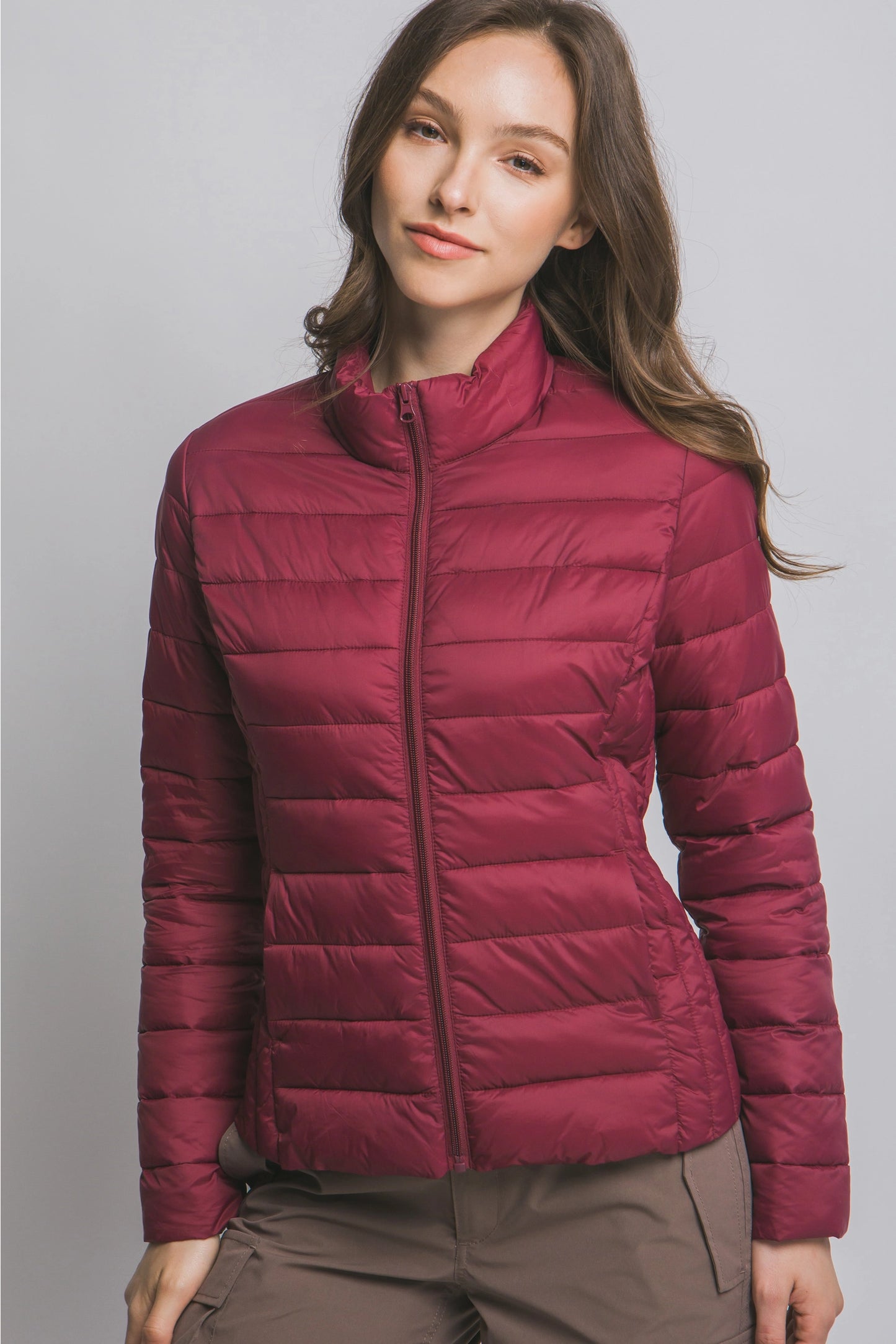 Ultra Lightweight Pacable Padded Thermal Zip Up Jacket