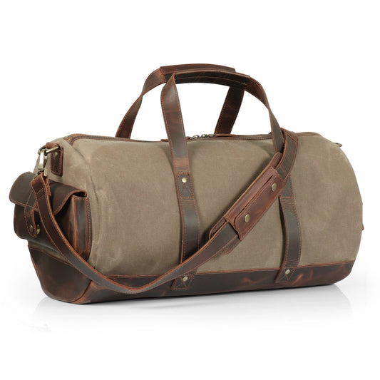 Canvas Duffel Bag - Vintage Retro Travel Bag Overnight Bag