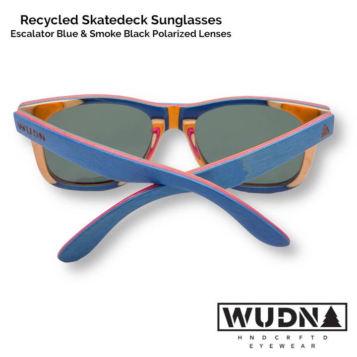 Wholesale Recycled Skatedeck Sunglasses - Escalator Blue
