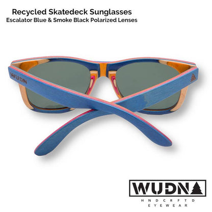 Wholesale Recycled Skatedeck Sunglasses - Escalator Blue